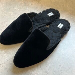 Black Velvet Mules
